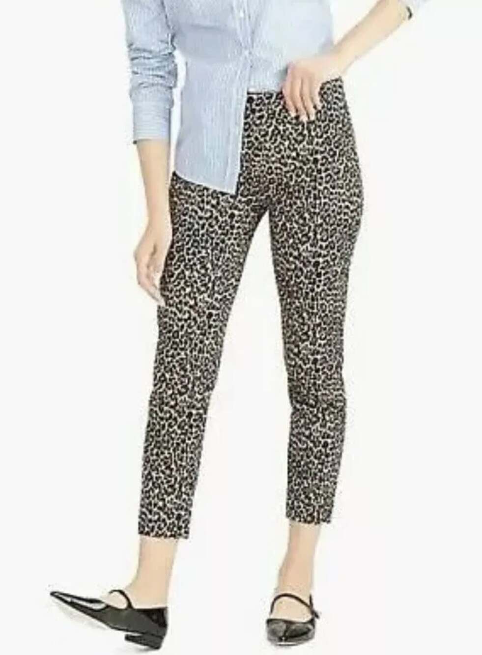 J.Crew NWOT Winnie Pants Leopard Print 
 Sz 8 Preppy Animal Print Work Career